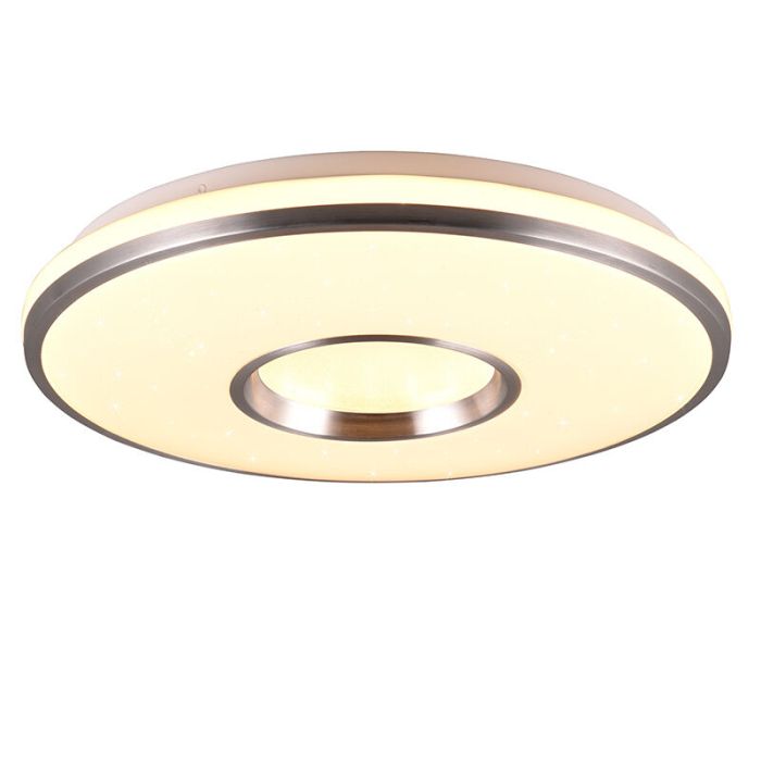 White flush ceiling light plastic, Franz, 21W, RGBW LED, with remote control