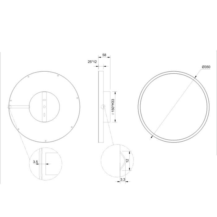 White flush ceiling light design, Gilbert, 20W, 3000K LED