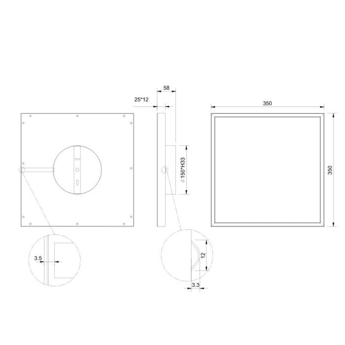 White flush ceiling light design, Gilbert, 20W, 3000K LED