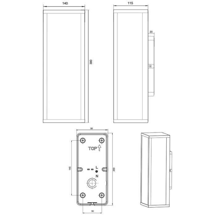 Grey outdoor light industrial, Sanna, IP44