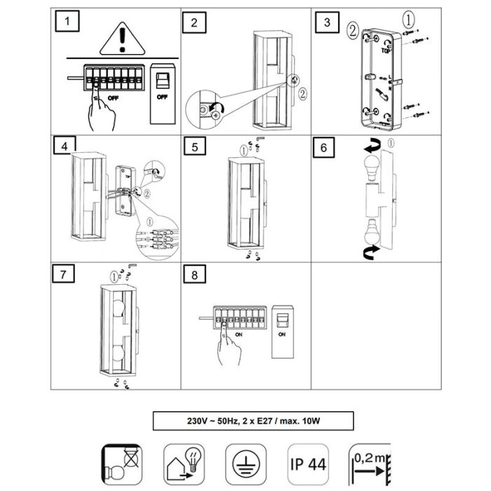 Grey outdoor light industrial, Sanna, IP44