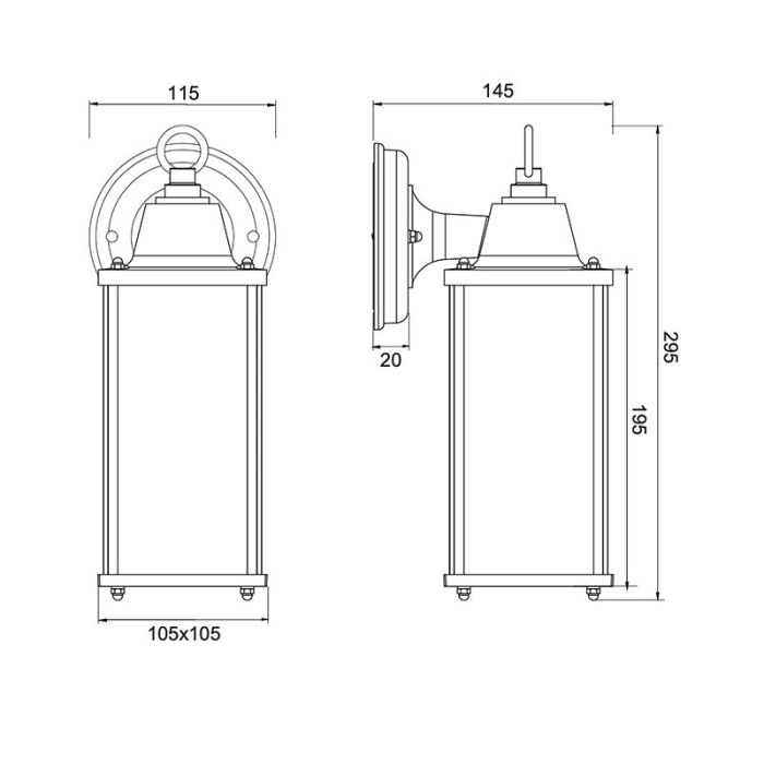 Anthracite outdoor light industrial, Celeste, IP23