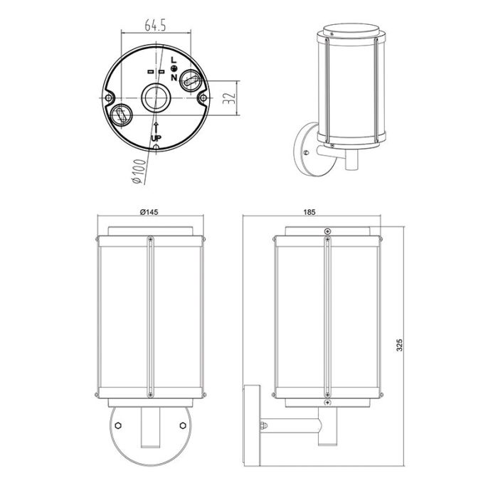 Rust Coloured outdoor light industrial, Sammy, IP44