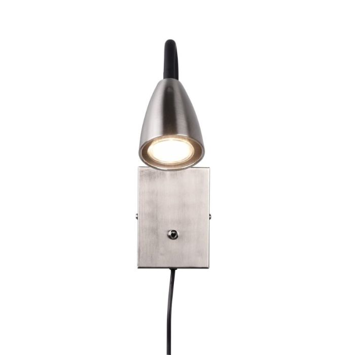 Nickel wall light modern, Joanne, with switch