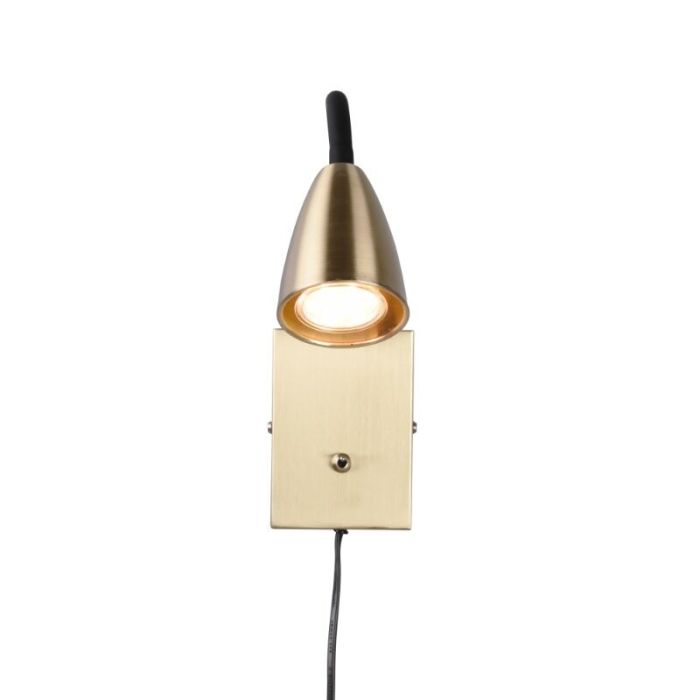 Brass wall light modern, Joanne, with switch