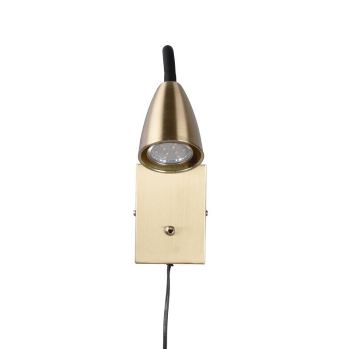 Brass wall light modern, Joanne, with switch
