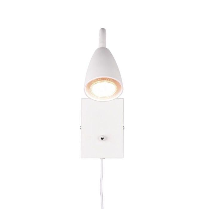 White wall light modern, Joanne, with switch