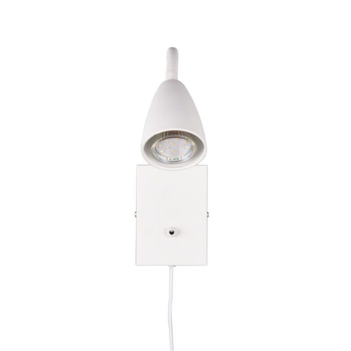 White wall light modern, Joanne, with switch
