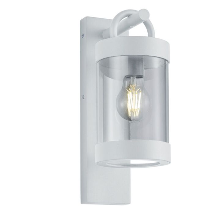 White outdoor wall light with dusk to dawn sensor modern, Sambesi, IP44