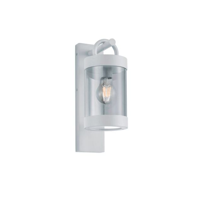 White outdoor wall light with dusk to dawn sensor modern, Sambesi, IP44