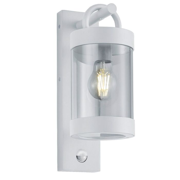 White outdoor wall light with motion sensor modern, Sambesi, IP44