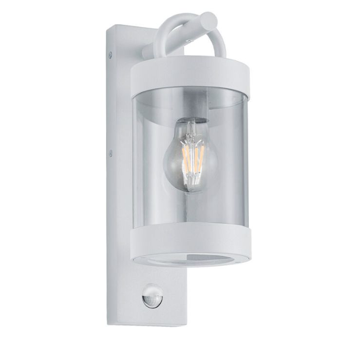 White outdoor wall light with motion sensor modern, Sambesi, IP44