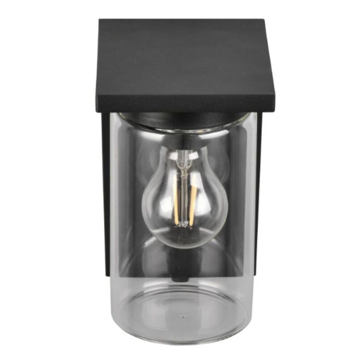 Black outdoor wall light with dusk to dawn sensor modern, Yves, IP44