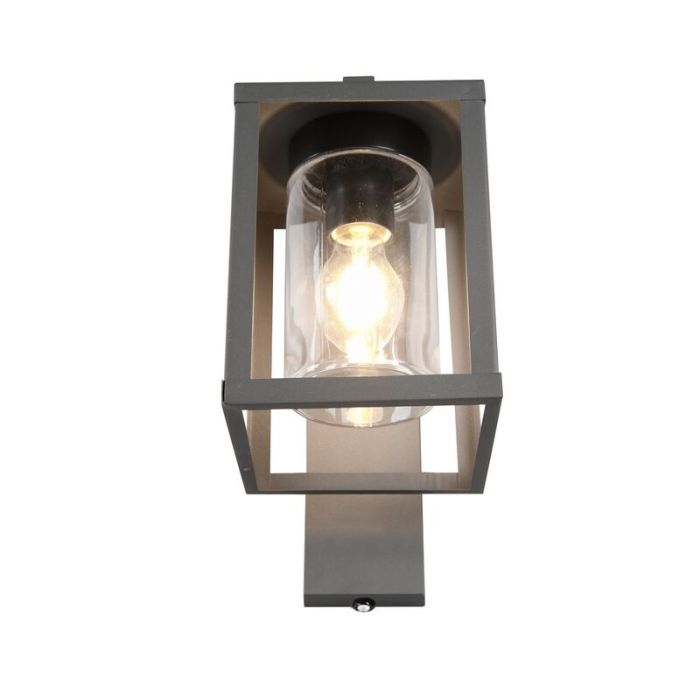 Anthracite outdoor wall light with dusk to dawn sensor modern, Reini, IP44