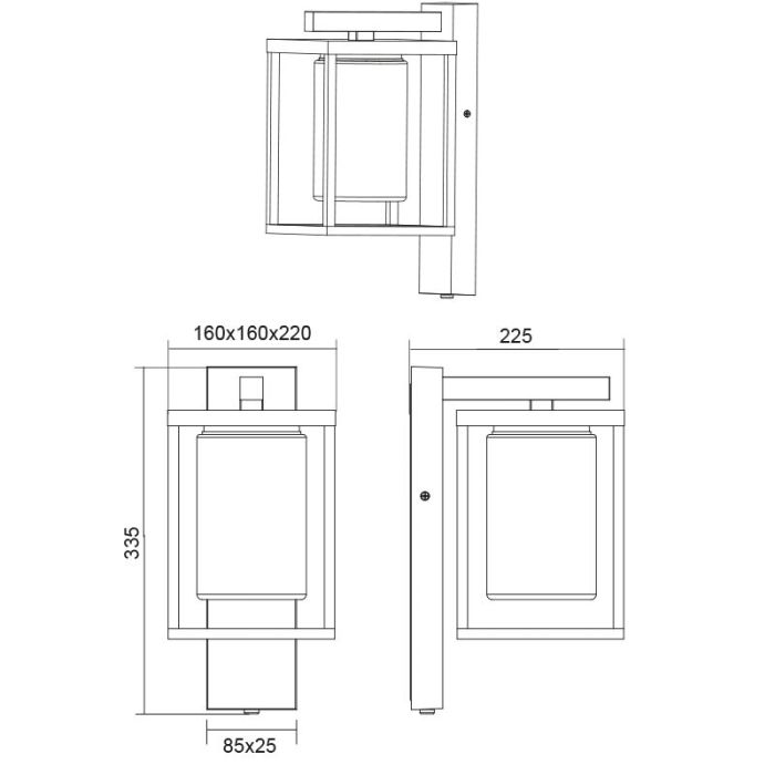 Anthracite outdoor wall light with dusk to dawn sensor modern, Reini, IP44