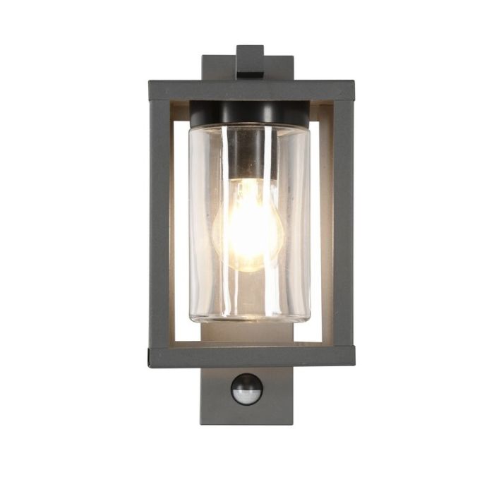 Anthracite outdoor wall light with motion sensor modern, Reini, IP44