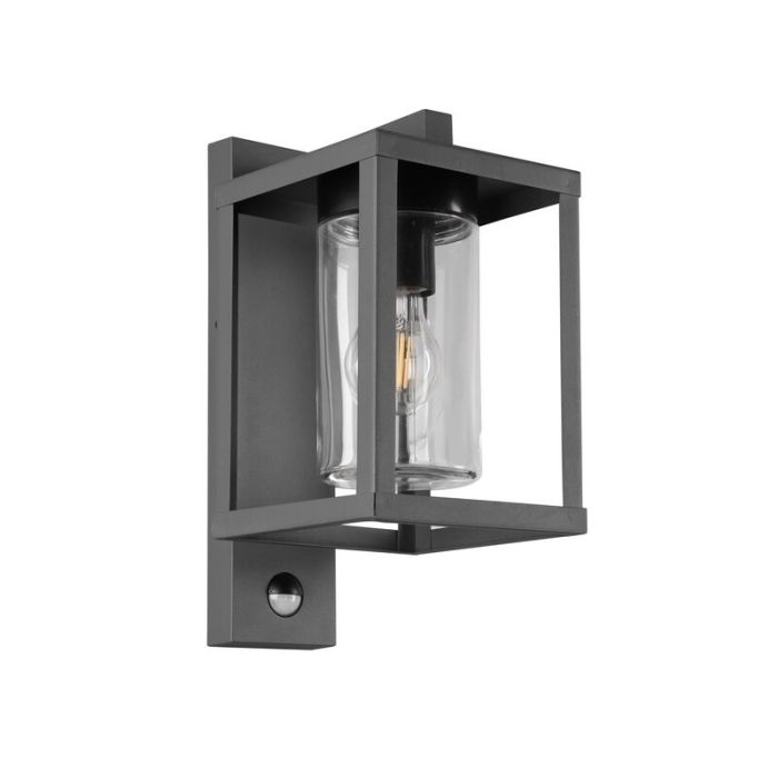 Anthracite outdoor wall light with motion sensor modern, Reini, IP44