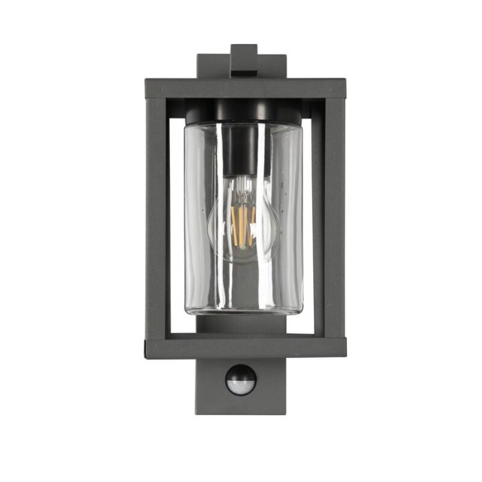 Anthracite outdoor wall light with motion sensor modern, Reini, IP44