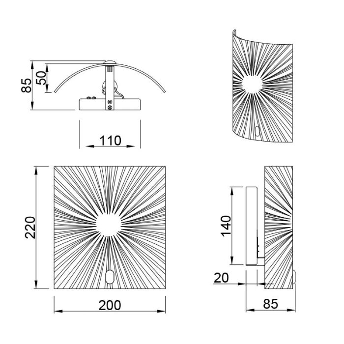 Chrome wall light metal, Quinten