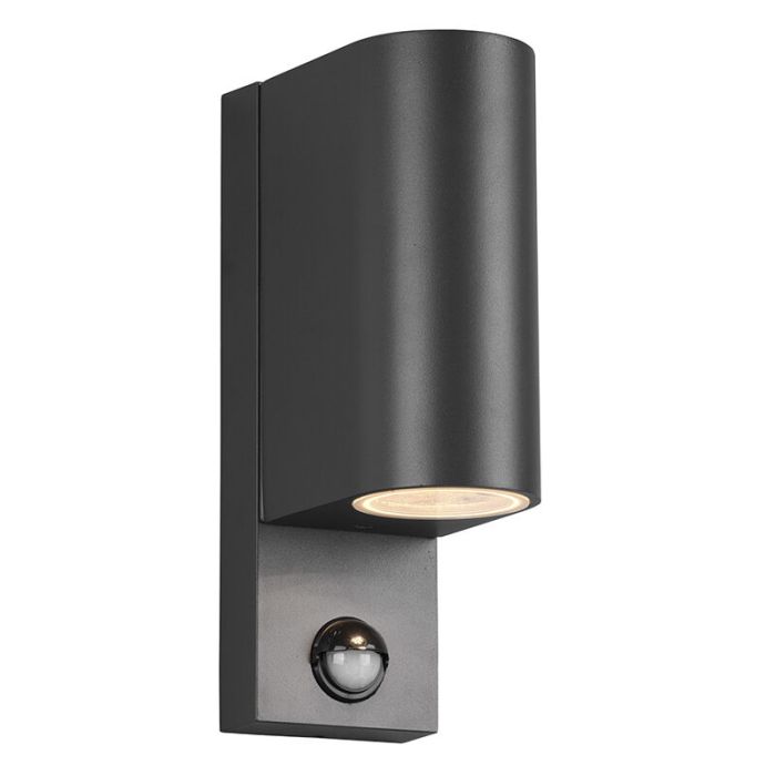 Anthracite outdoor wall light with motion sensor modern, Laurien, IP44