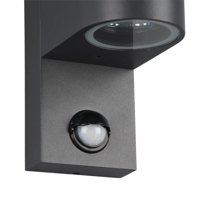 Anthracite outdoor wall light with motion sensor modern, Laurien, IP44