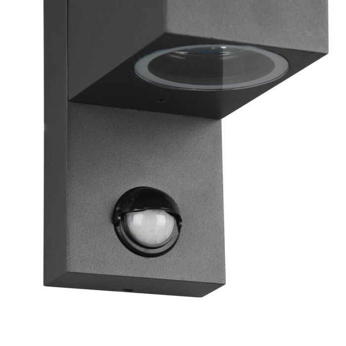 Anthracite outdoor wall light with motion sensor modern, Laurien, IP44