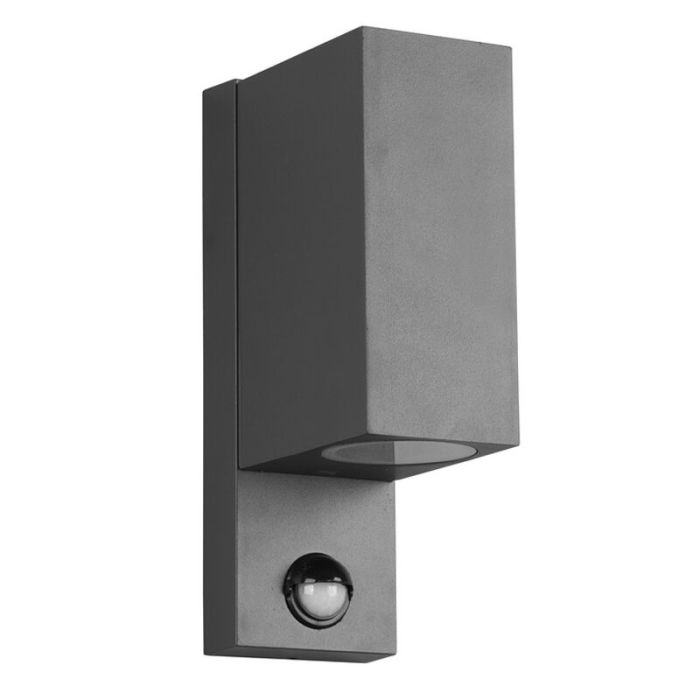 Anthracite outdoor wall light with motion sensor modern, Laurien, IP44