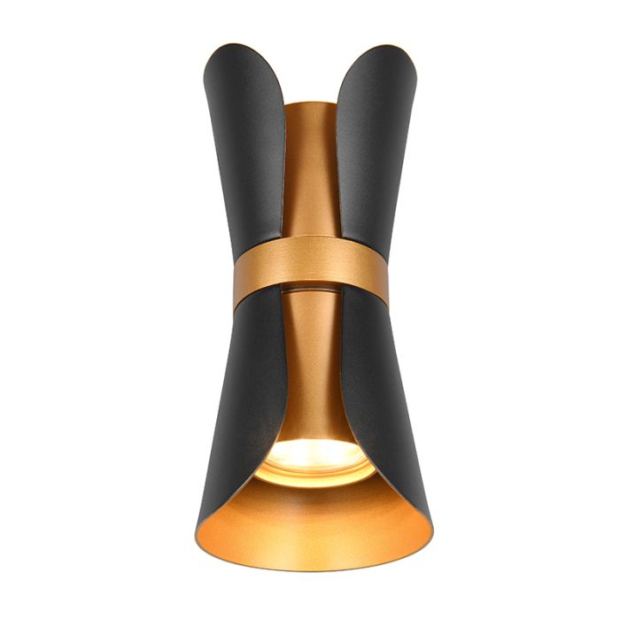 Black wall light design, Suad, with switch