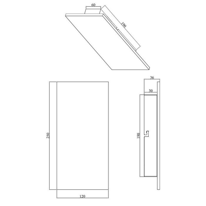 Black wall light modern, Faisal, 9W, 3000K LED