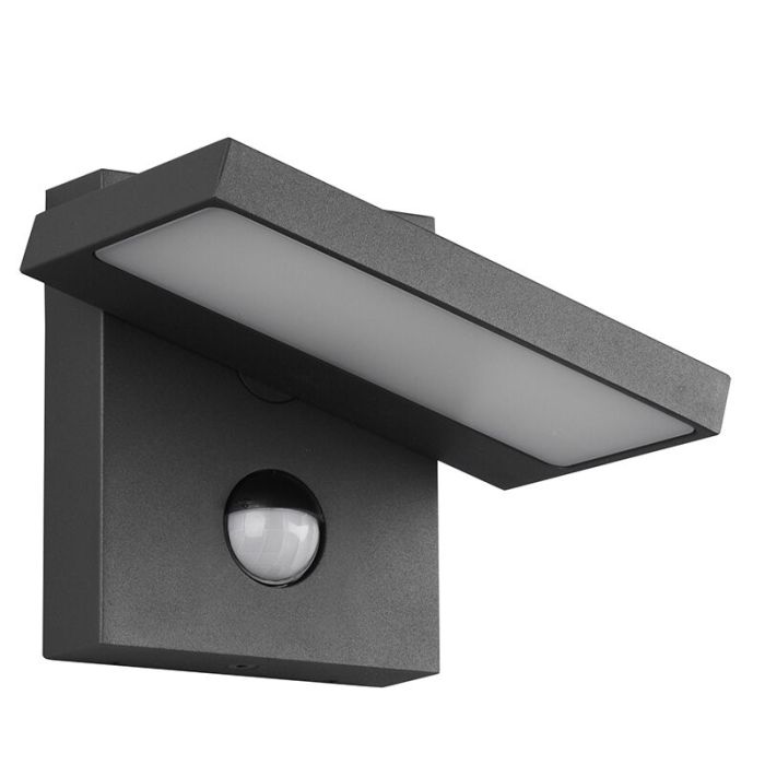 Anthracite outdoor wall light with motion sensor modern, Tabita, 8W, 3000K LED, IP54