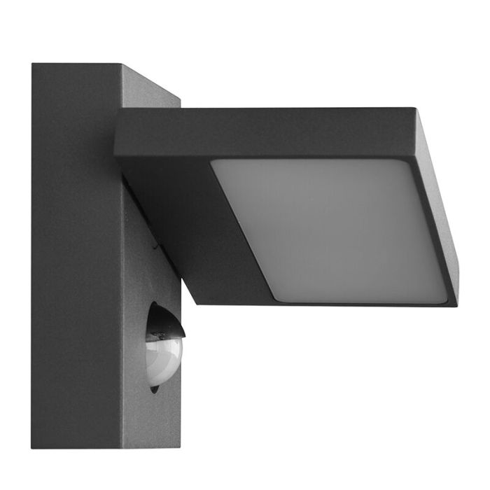 Anthracite outdoor wall light with motion sensor modern, Tabita, 8W, 3000K LED, IP54