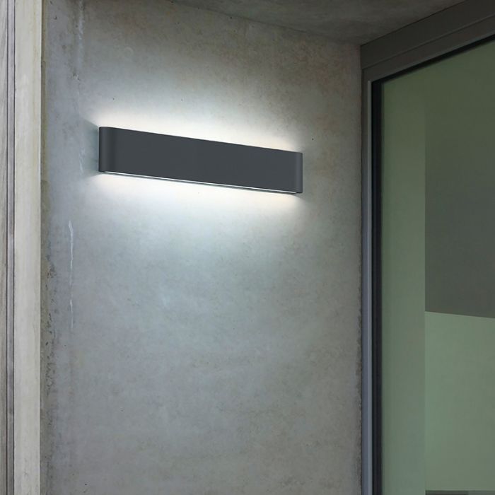 Anthracite outdoor light modern, Bridlington, 8W, 3000K LED, IP54