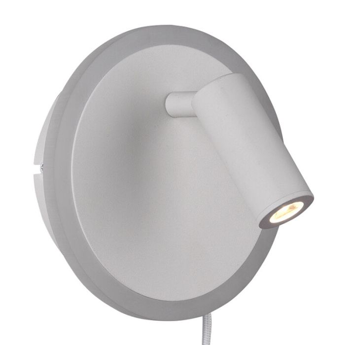 White wall light modern, Sirias, 5W, 3000K LED, with switch