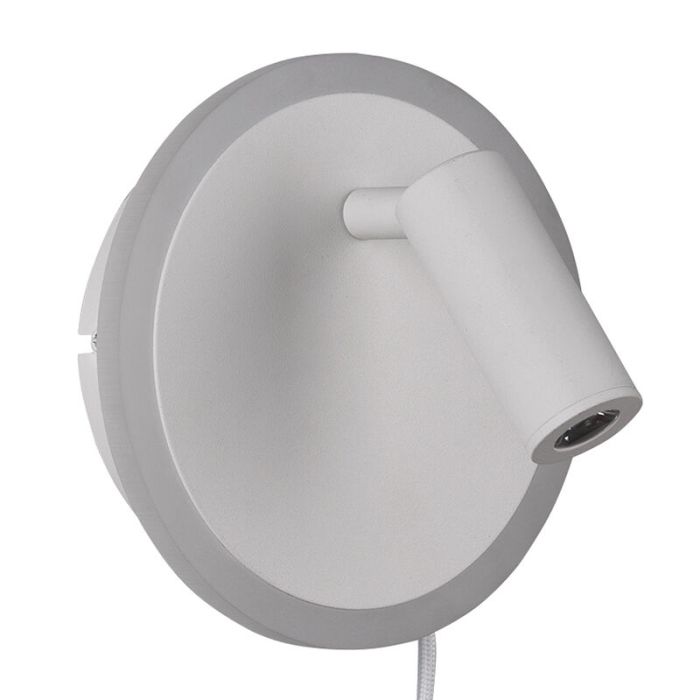 White wall light modern, Sirias, 5W, 3000K LED, with switch