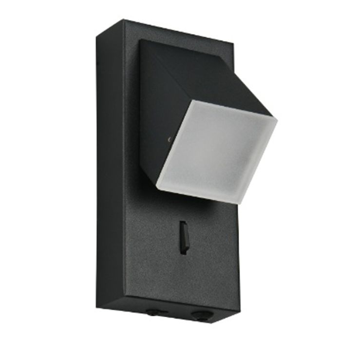 Black wall light modern, Lok, 3W, 3000K LED