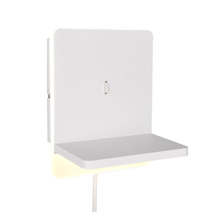 White wall light modern, Margje, 9W, 3000K LED, with switch