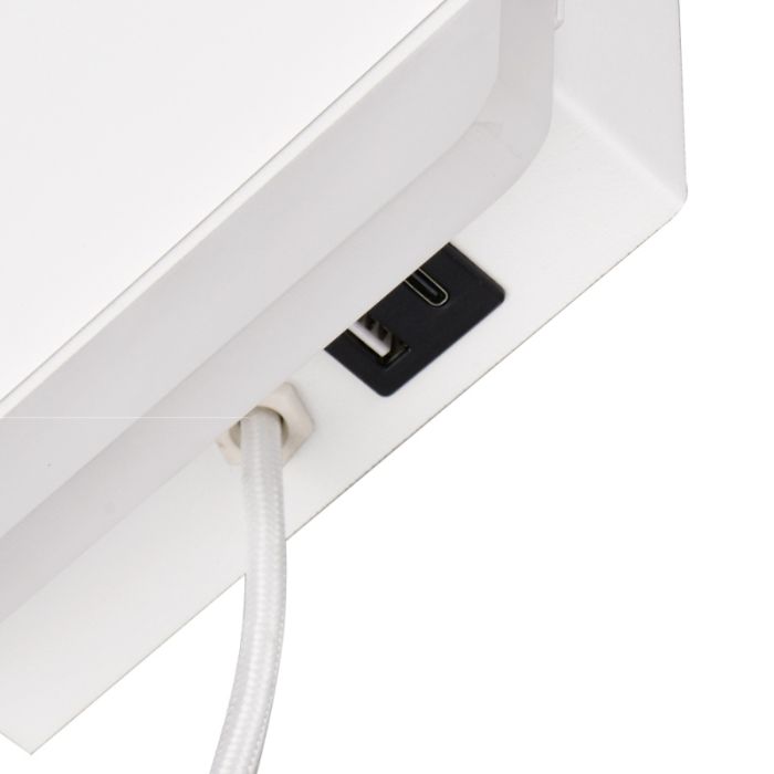 White wall light modern, Margje, 9W, 3000K LED, with switch