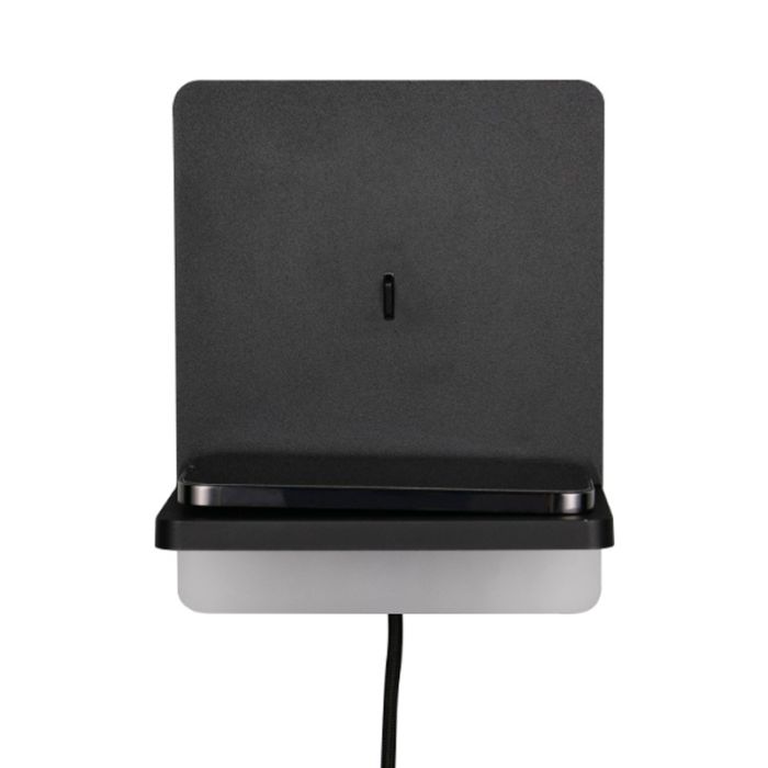 Black wall light modern, Margje, 9W, 3000K LED, with switch