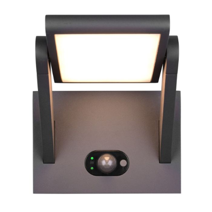 Anthracite solar outdoor wall light modern, Maku, 5W, white switch LED, IP65