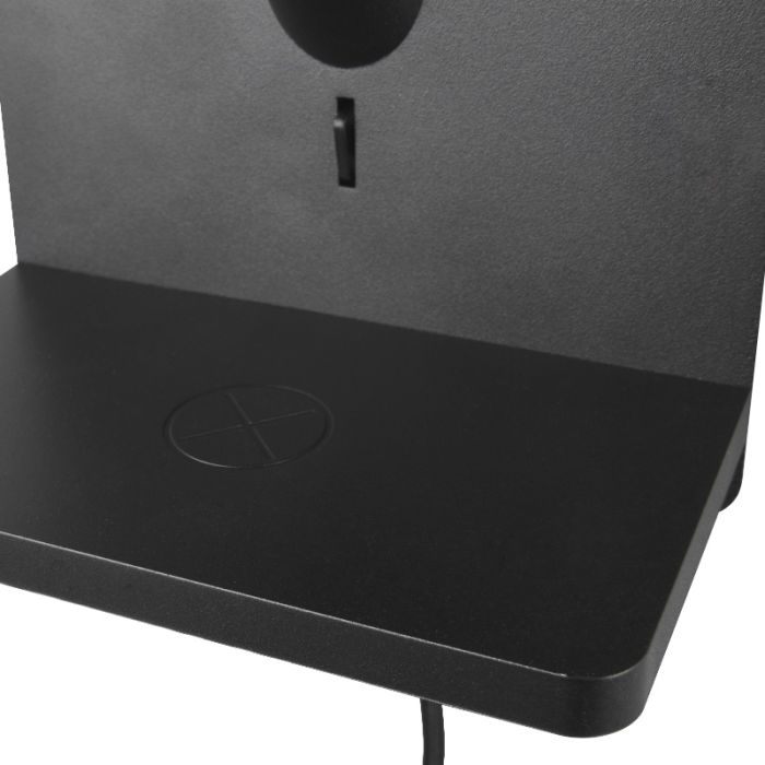 Black wall light fabric, Tahir, with switch