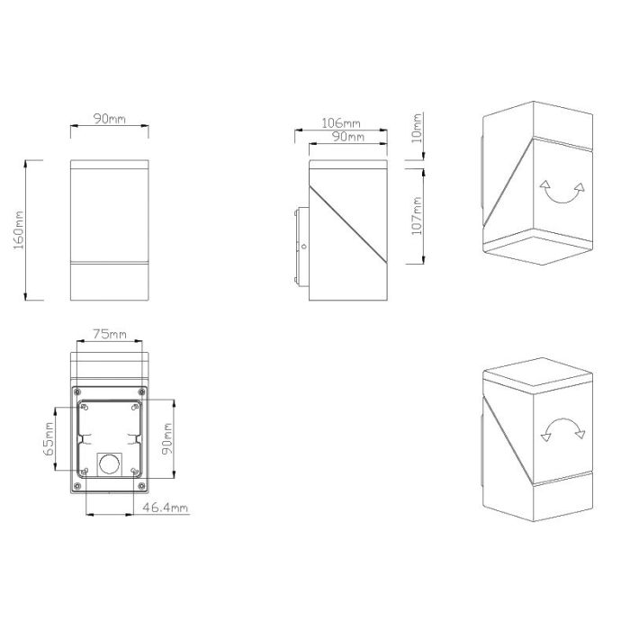 Anthracite outdoor light modern, Liron, 7W, 3000K LED, IP54