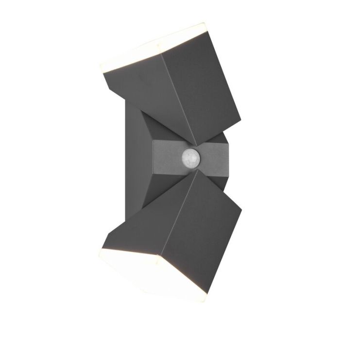 Anthracite outdoor wall light with motion sensor modern, Liron, 7W, 3000K LED, IP54