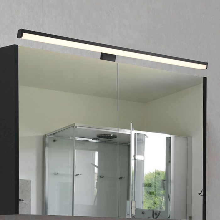 Black bathroom wall light modern, Celal, 11,5W, 3000K LED, IP44