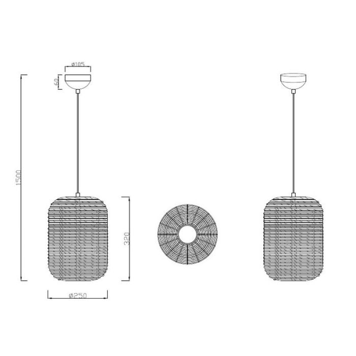 Black pendant light vintage, Elham