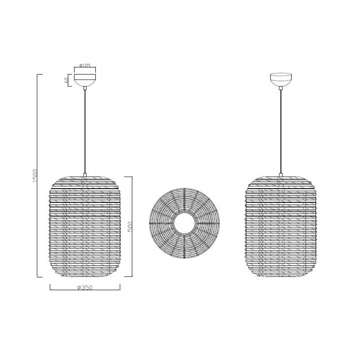 Black pendant light vintage, Elham