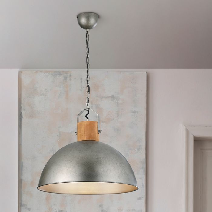 Nickel dome pendant light vintage, Amarey
