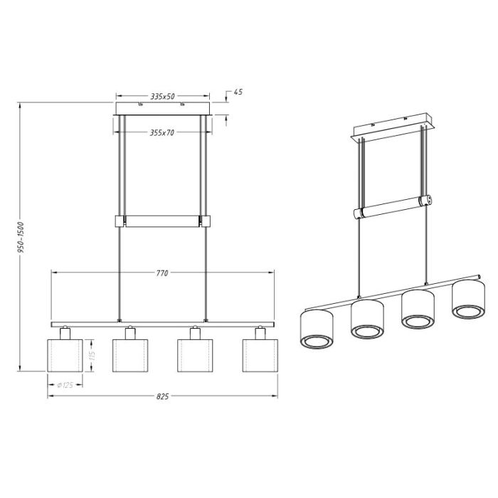 Anthracite pendant light modern, Mirle