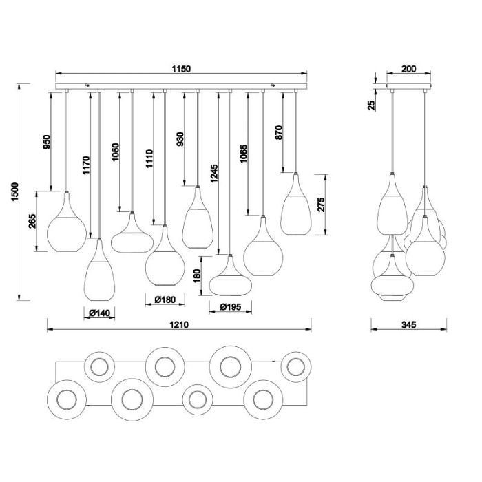 Amber pendant light design, Sybren