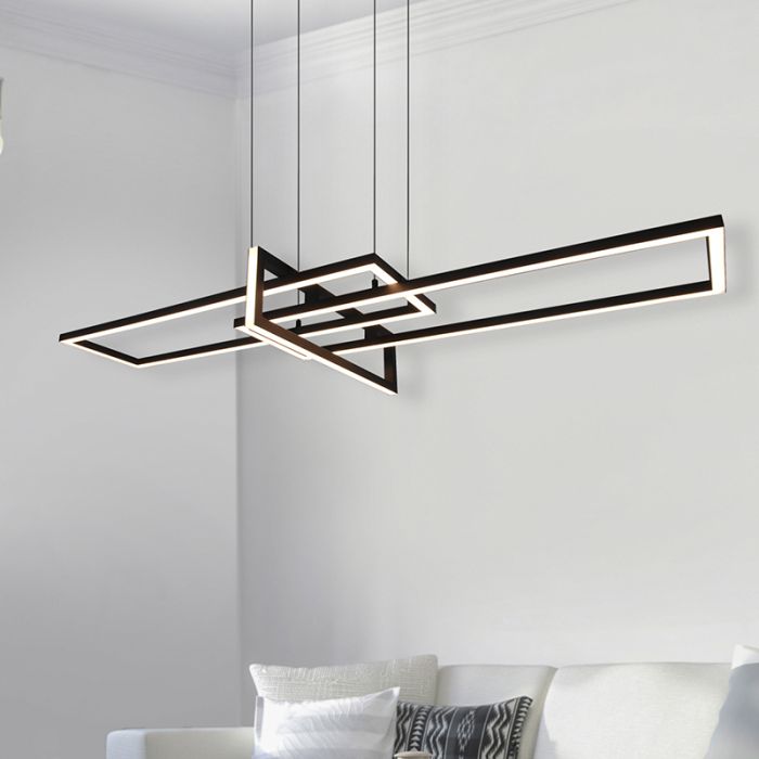 Black pendant light modern, Hatun, 34W, 3000K LED