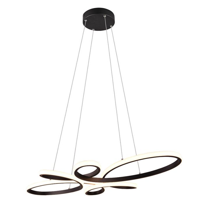 Black dining table hanging lamp design, Vikash, 32W, 3000K LED, 3-step dimmable